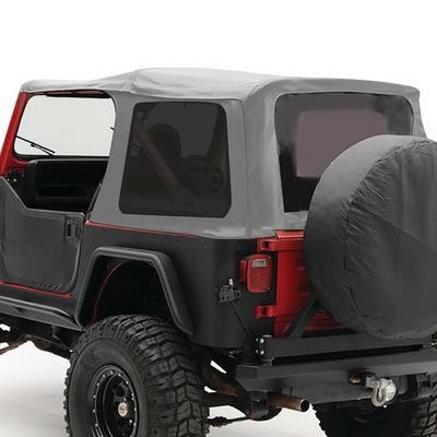 Smittybilt Replacement Soft Top with Tinted Windows and Upper Doorskins (Charcoal) - 9870211
