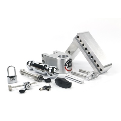 Weigh Safe Hitches 6 Drop 2 Shank 180 Hitch With Lock Set (Chrome) - CTB6-2-SET