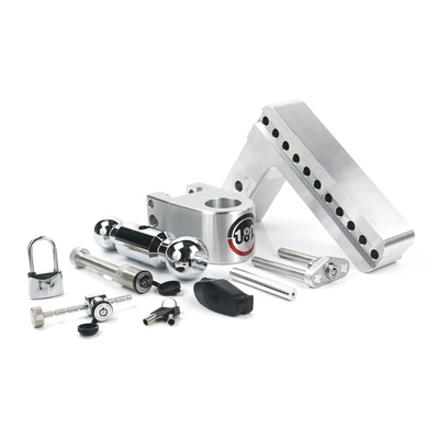Weigh Safe Hitches 8 Drop 2-1/2 Shank 180 Hitch With Lock Set (Chrome) - CTB8-2.5-SET