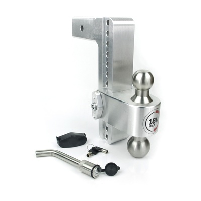 Weigh Safe Adjustable 10 Drop Hitch Turnover Ball With 2.5 Shank And Hitch Pin - LTB10-2.5-KA