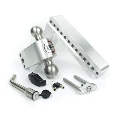 Weigh Safe Adjustable 10 Drop Hitch Turnover Ball With 2.5 Shank And Hitch Pin - LTB10-2.5-KA