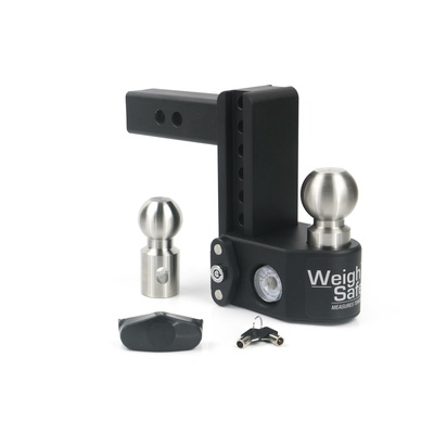 Weigh Safe Adjustable 6 Steel Drop Hitch With 2 Shank And Hitch Pin (Black) - SWS6-2-KA