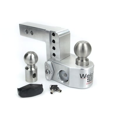 Weigh Safe Hitches 4 Drop 2 Shank Adjustable Ball Mount With Scale (Polished) - WS4-2