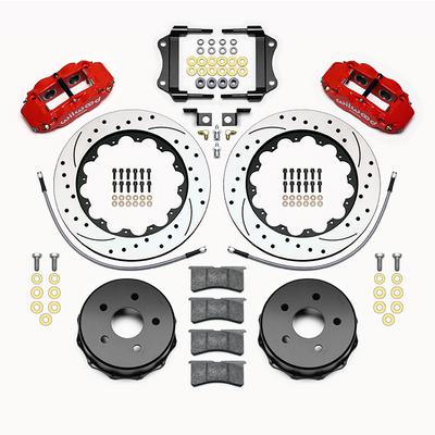 Wilwood Forged Narrow Superlite 4R Big Brake Rear Brake Kit For OE Parking Brake With Drilled And Slotted Rotors - 140-14066-DR
