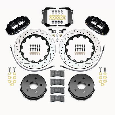 Wilwood Forged Narrow Superlite 4R Big Brake Rear Brake Kit For OE Parking Brake With Drilled And Slotted Rotors - 140-14066-D