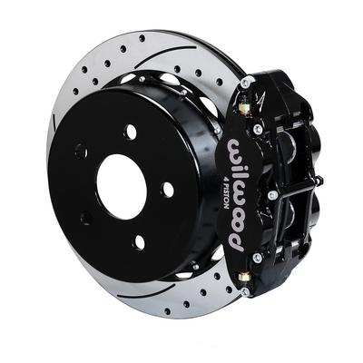 Wilwood Forged Narrow Superlite 4R Big Brake Rear Brake Kit For OE Parking Brake With Drilled And Slotted Rotors - 140-14066-D