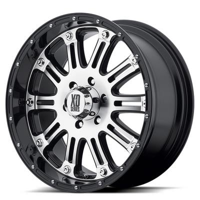 XD Wheels XD795 Hoss, 22x9.5 With 8 On 6.5 Bolt Pattern - Gloss Black With Machined Face-XD79522980800