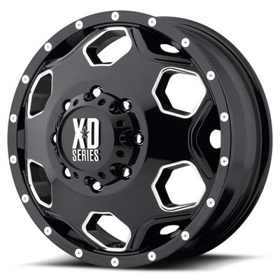 Battalion XD815, 22x8.25 With 8x6.5 Bolt Pattern - Dually Gloss Black With Milled Accents - XD81522890397
