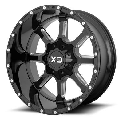 XD Wheels XD838 Mammoth, 20x12 Wheel With 8x6.5 Bolt Pattern - Gloss Black Milled - XD83821280344N