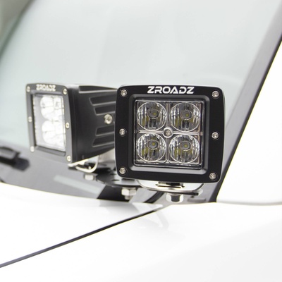 ZROADZ Hood Hinge LED Light Kit With (4) 3 LED Pod Lights - Z364721-Kit4