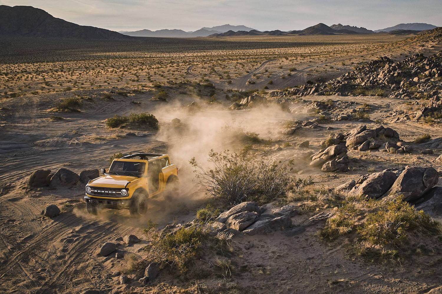 07 2021 Yellow Ford Bronco Off Road Desert