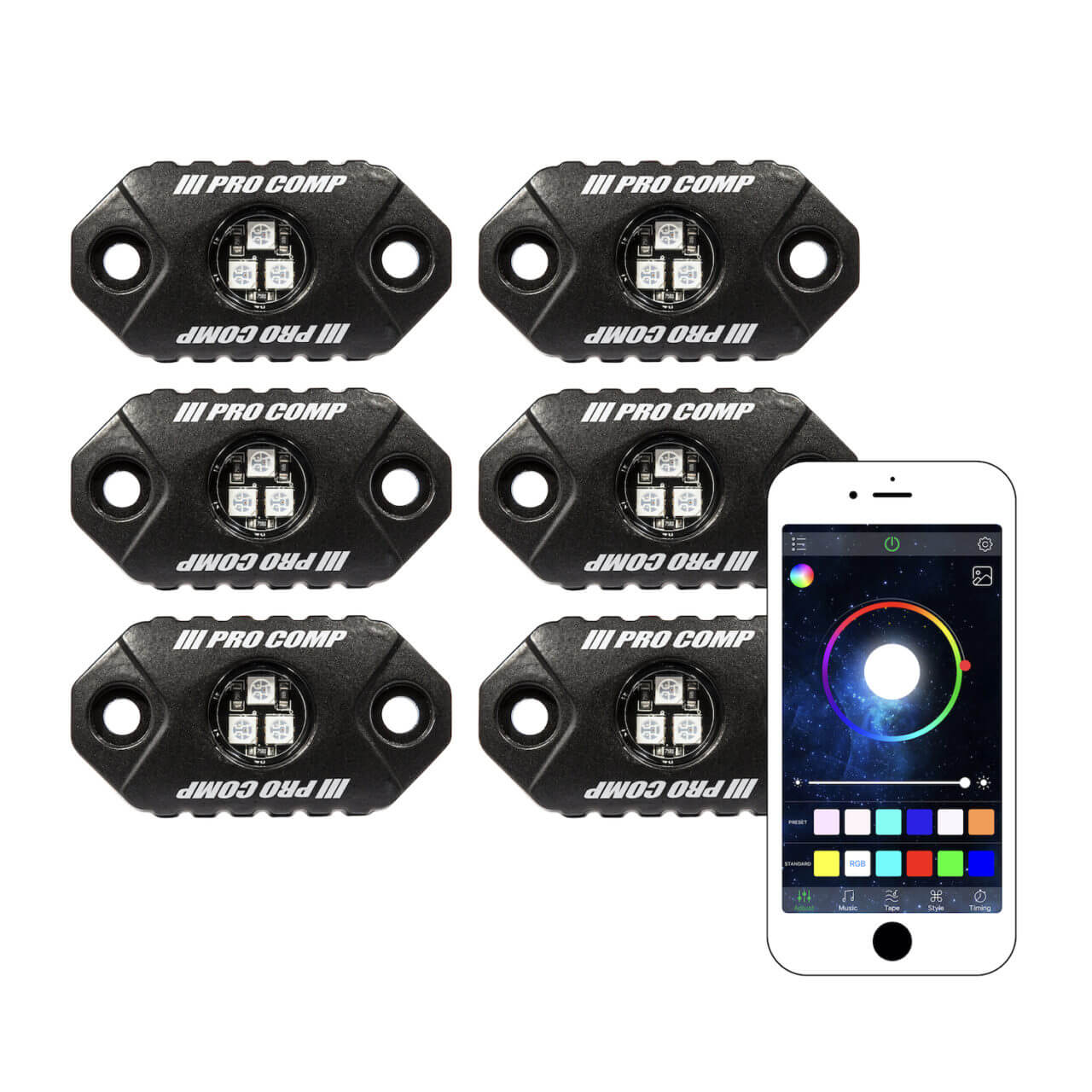 04 Pro Comp Bluetooth LED Rock Lights