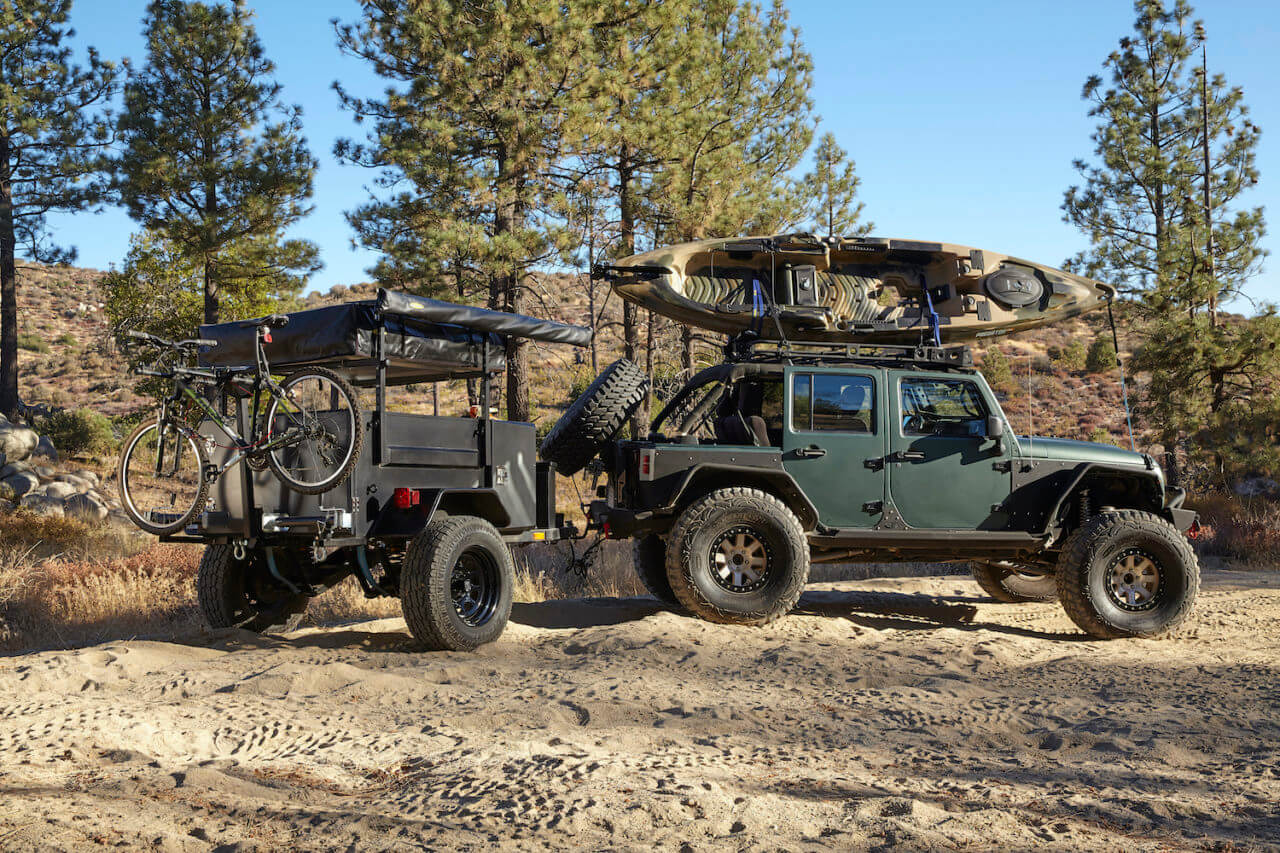 08 Jeep Wrangler JK with Smittybilt SCOUT Overland Trailer Lake Arrowhead