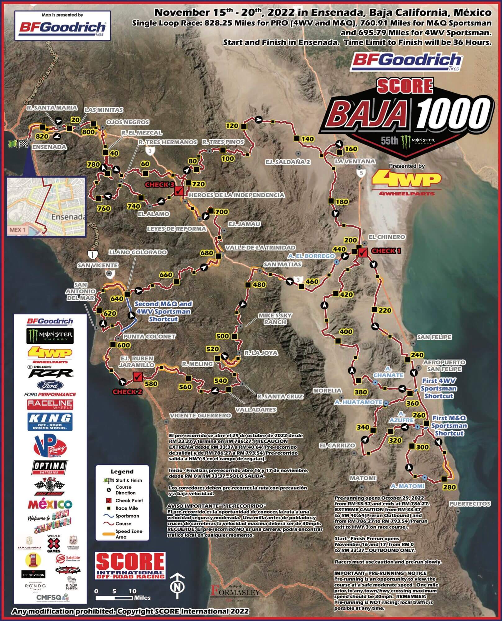 2 2022 Baja 1000 race course map